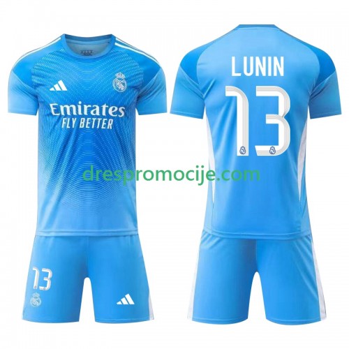 Real Madrid Andriy Lunin 13 Dres Golmanski Dječji Domaći 2025/2026 Kratkih Rukava Real Madrid Andriy Lunin 13 Dres Golmanski Dječji Domaći 2025/2026 Kratkih Rukava